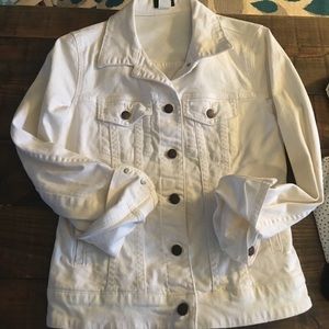 XS JCrew Factory white jean jacket
